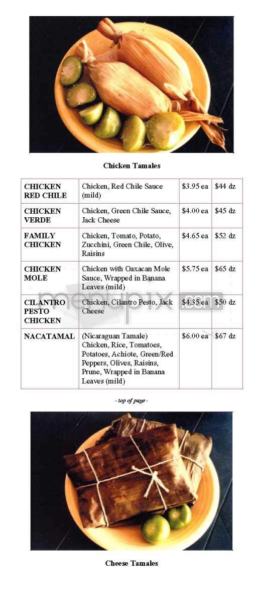 Tamara's Tamale - Los Angeles, CA menu_pic