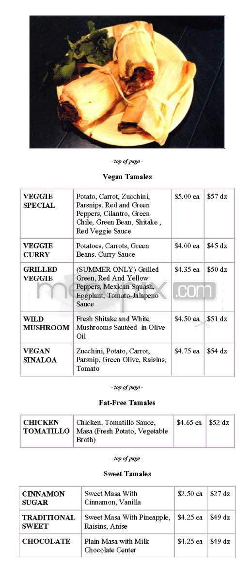 Tamara's Tamale - Los Angeles, CA menu_pic