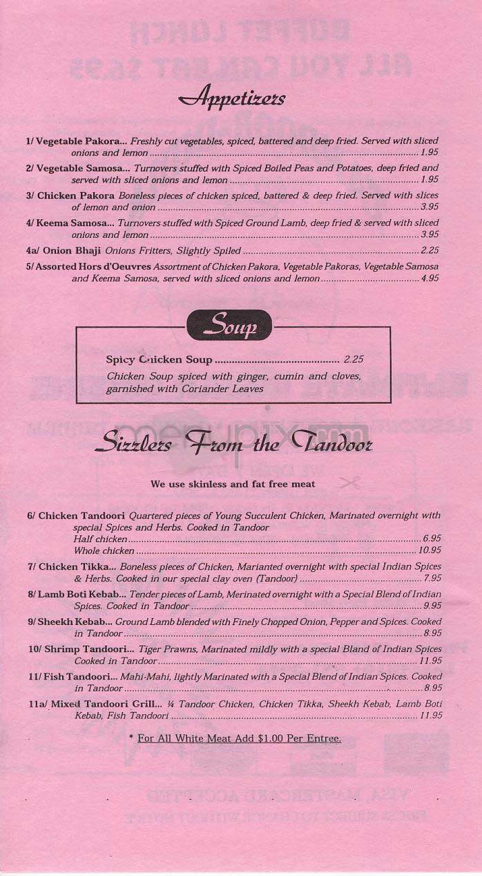 Tandoor-India - Santa Monica, CA menu_pic