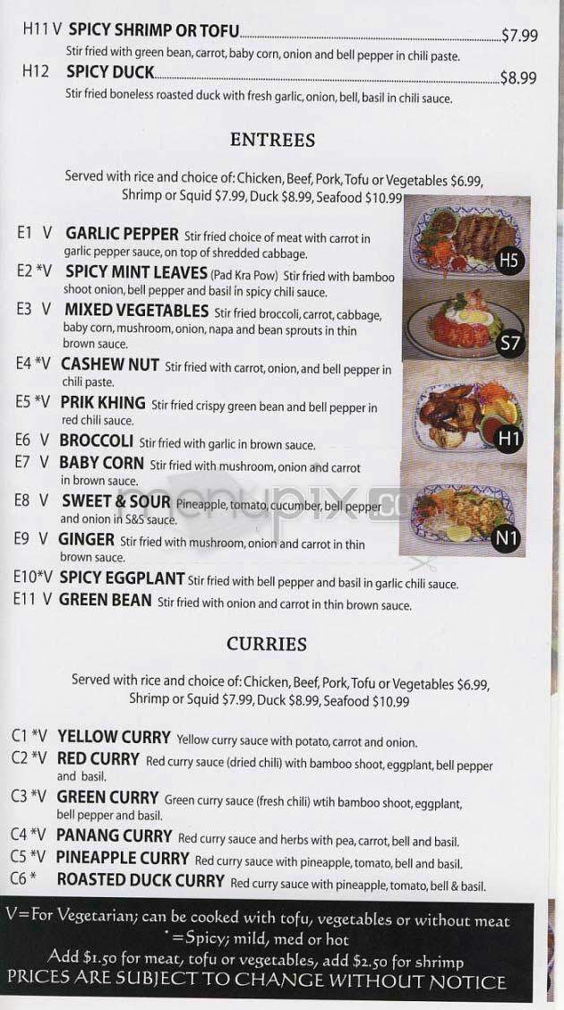 Tangy Thai - West Hollywood, CA menu_pic