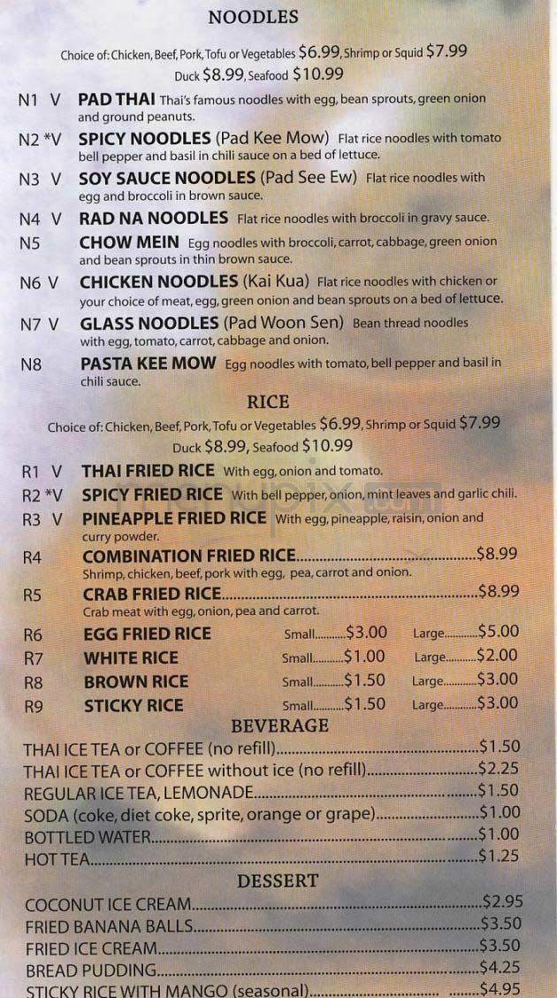 Tangy Thai - West Hollywood, CA menu_pic