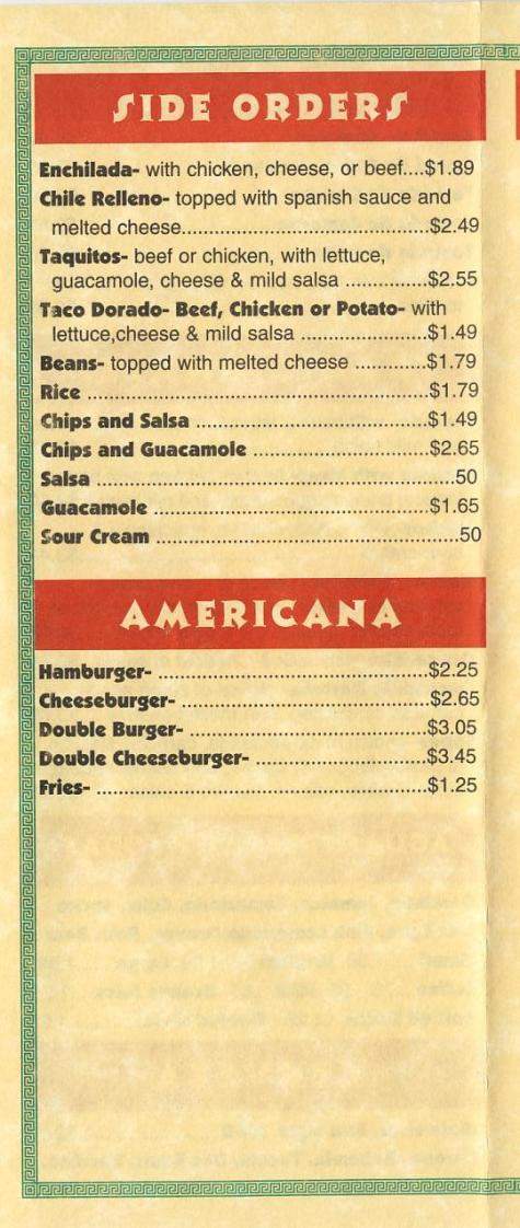Taqueria Chihuahua - Santa Monica, CA menu_pic