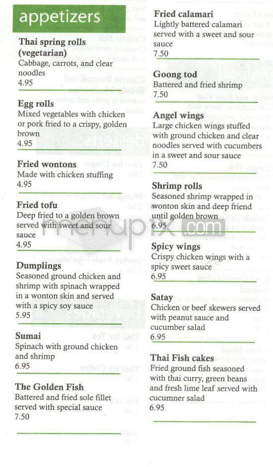 Tara Thai Cafe - Redondo Beach, CA menu_pic