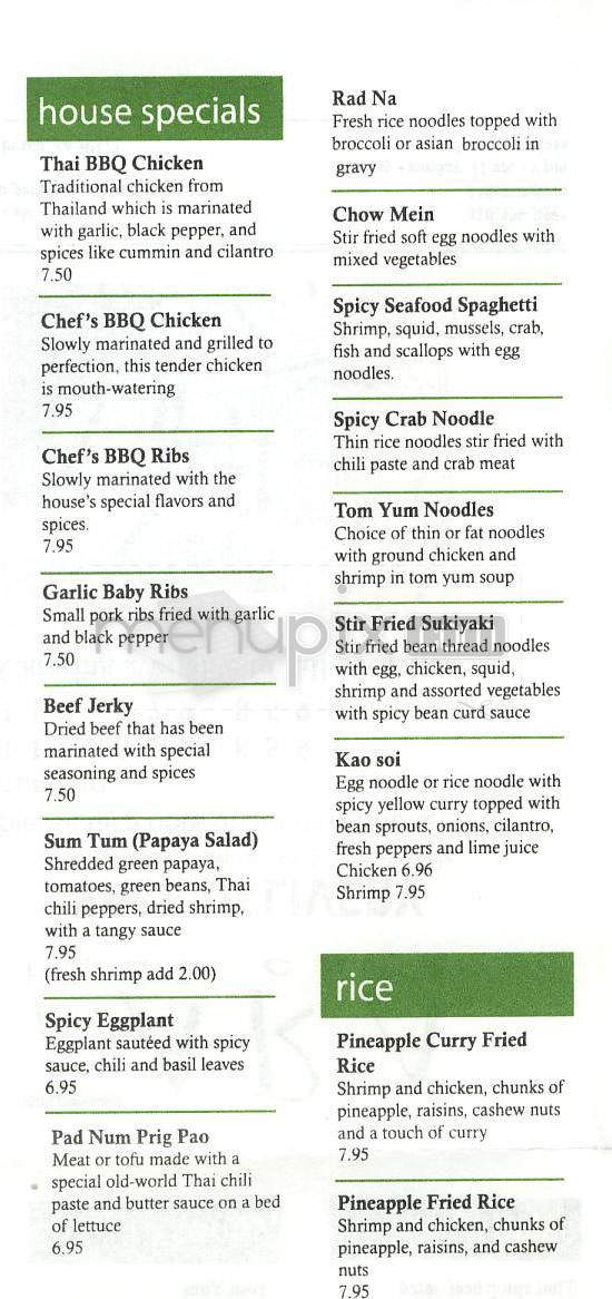 Tara Thai Cafe - Redondo Beach, CA menu_pic