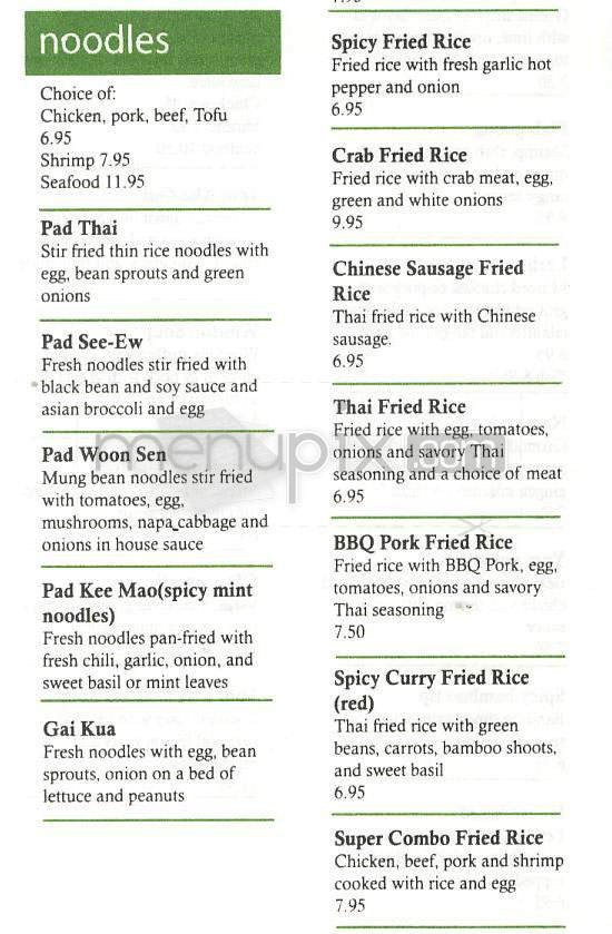 Tara Thai Cafe - Redondo Beach, CA menu_pic