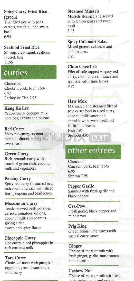 Tara Thai Cafe - Redondo Beach, CA menu_pic