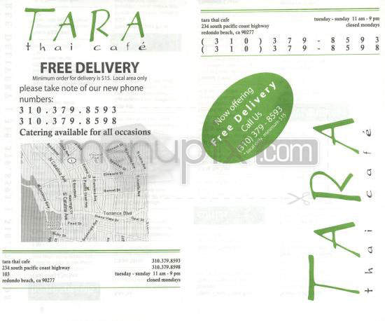 Tara Thai Cafe - Redondo Beach, CA menu_pic