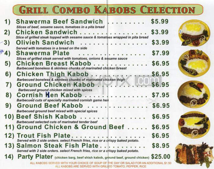 Tarzana Grill - Tarzana, CA menu_pic