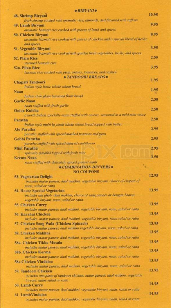 Taste Of India - Woodland Hills, CA menu_pic