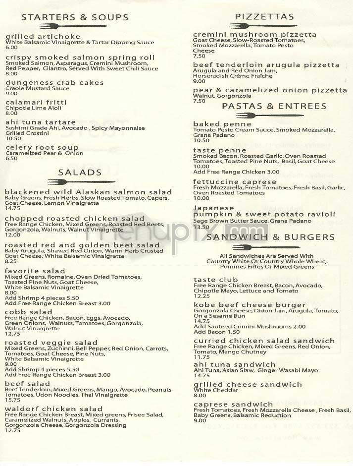Taste on Melrose - West Hollywood, CA menu_pic