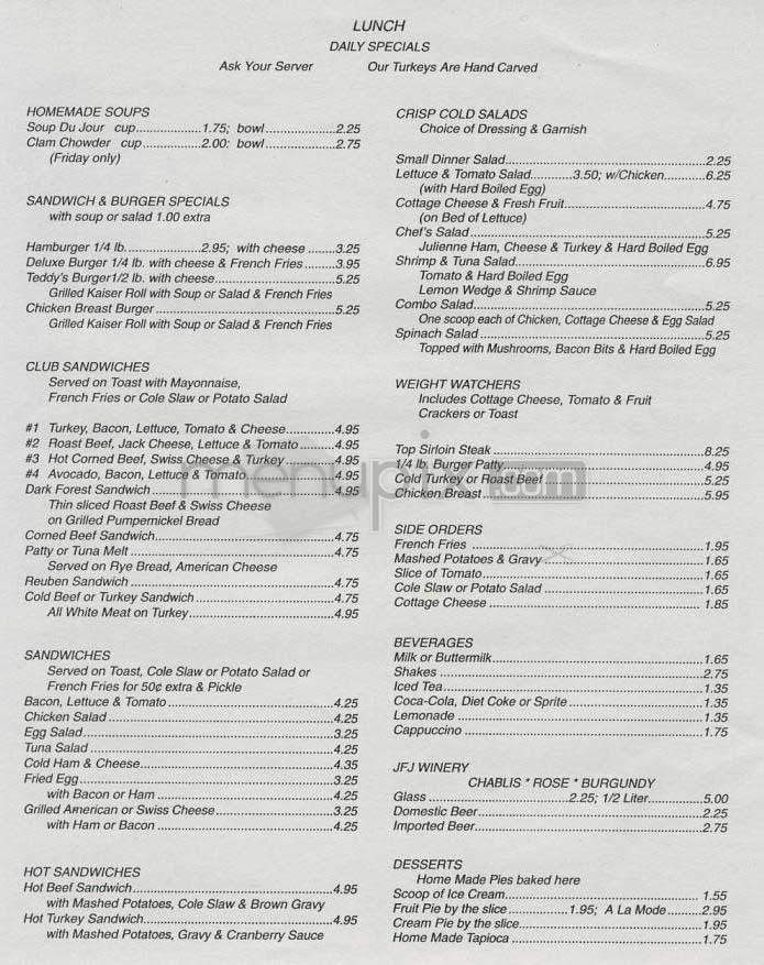 Teddy's Cafe - Los Angeles, CA menu_pic