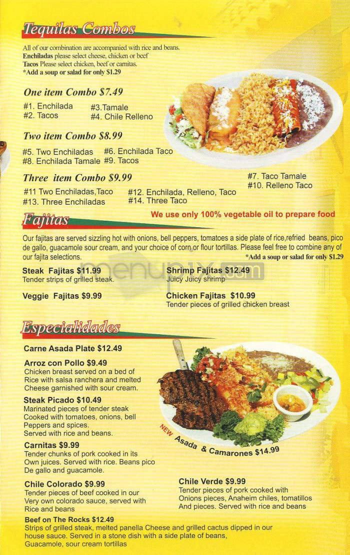 Tequilas Bar & Grill - Burbank, CA menu_pic