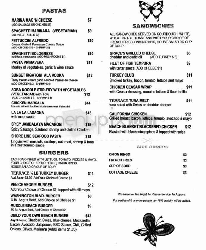 Terrace - Venice, CA menu_pic