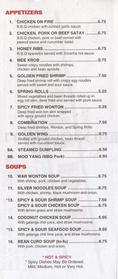 Thai Dishes - Santa Monica, CA menu_pic