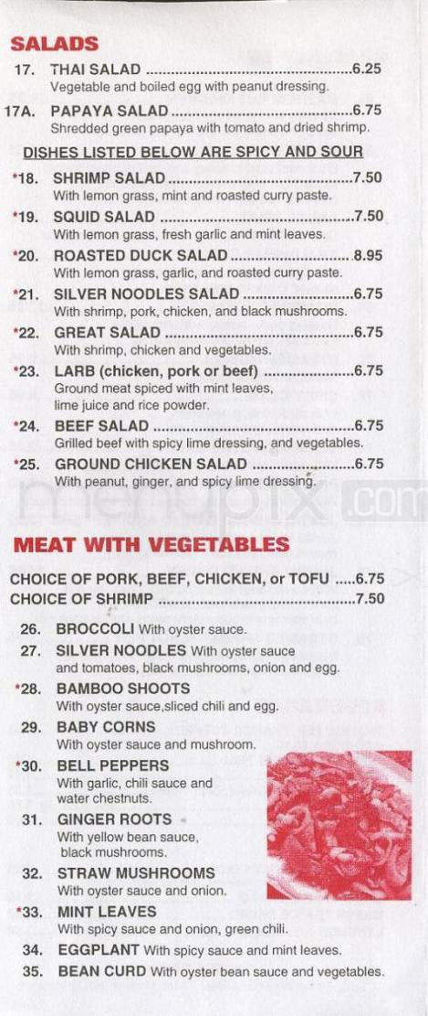 Thai Dishes - Santa Monica, CA menu_pic