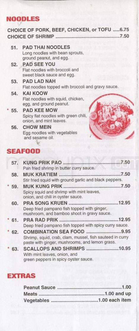 Thai Dishes - Santa Monica, CA menu_pic