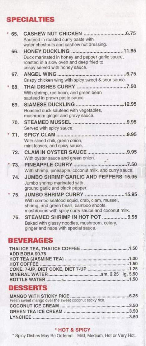 Thai Dishes - Santa Monica, CA menu_pic