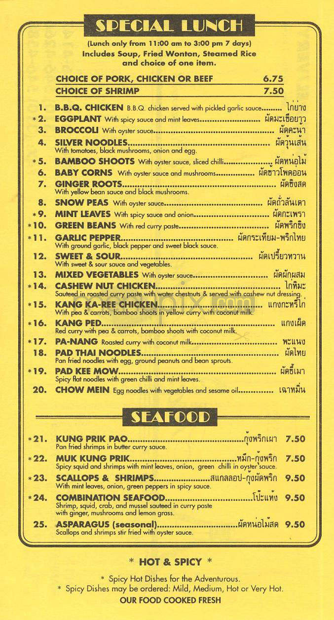 Thai Dishes - Manhattan Beach, CA menu_pic