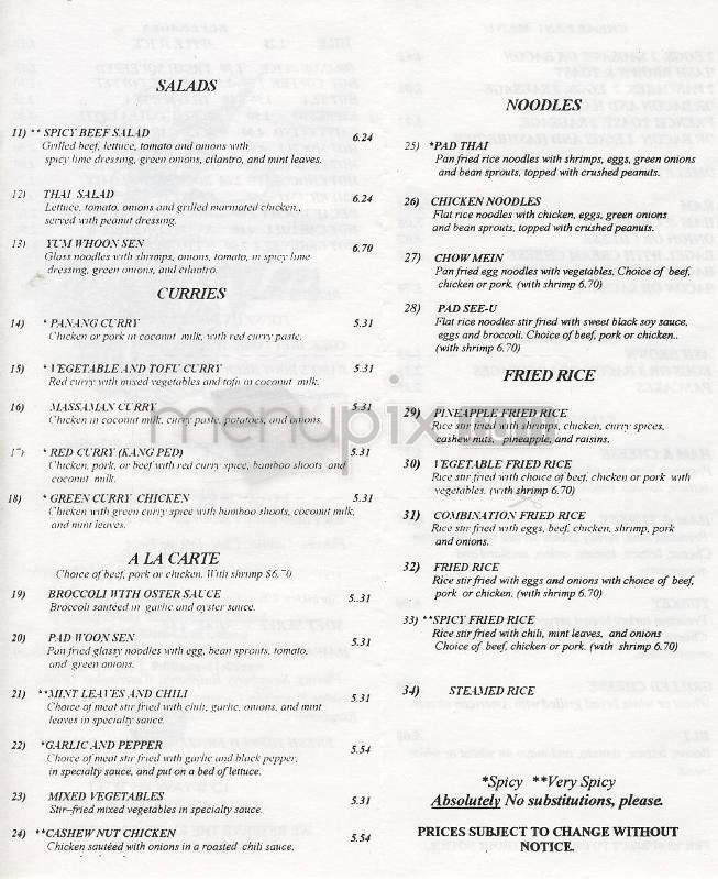 Thai Garden - Marina Del Rey, CA menu_pic