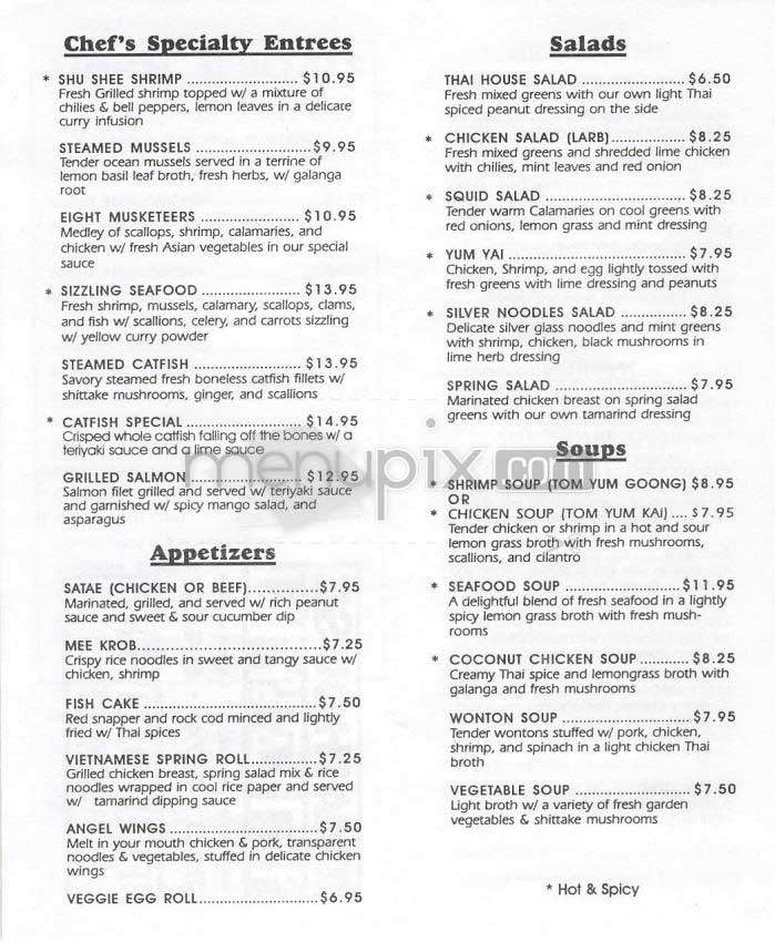 Thai House - Los Angeles, CA menu_pic