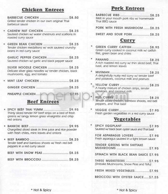 Thai House - Los Angeles, CA menu_pic