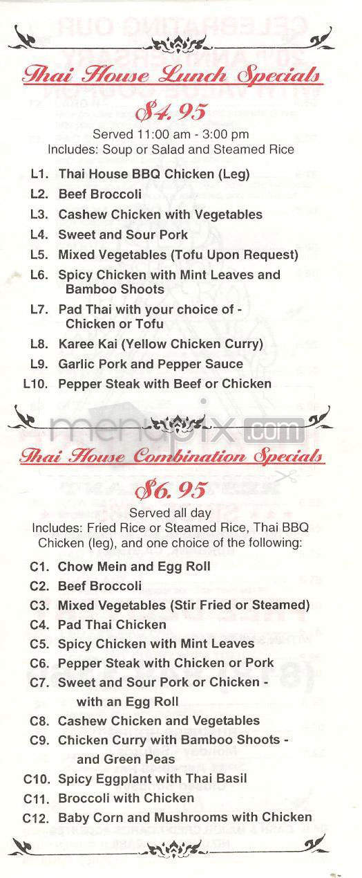 Thai House - Burbank, CA menu_pic