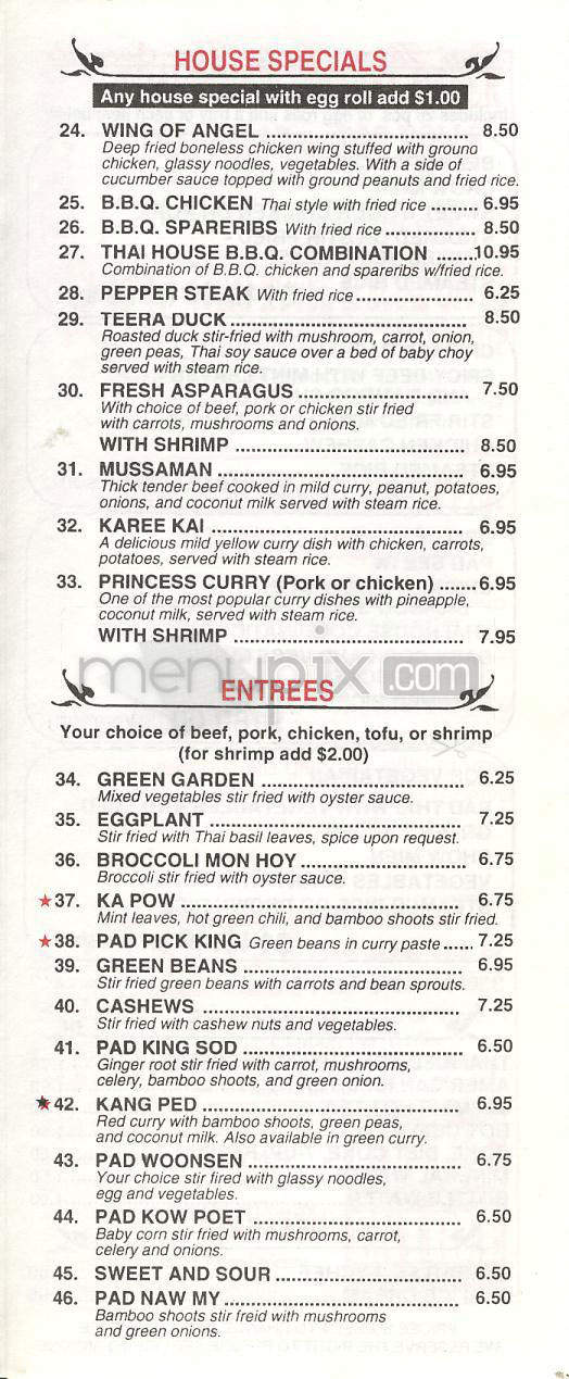 Thai House - Burbank, CA menu_pic