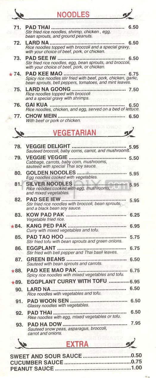 Thai House - Burbank, CA menu_pic