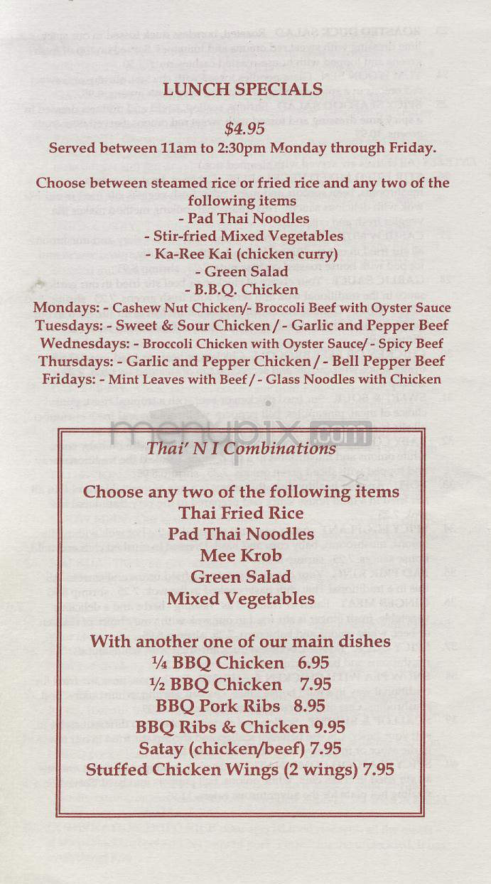 Thai 'N I - Encino, CA menu_pic