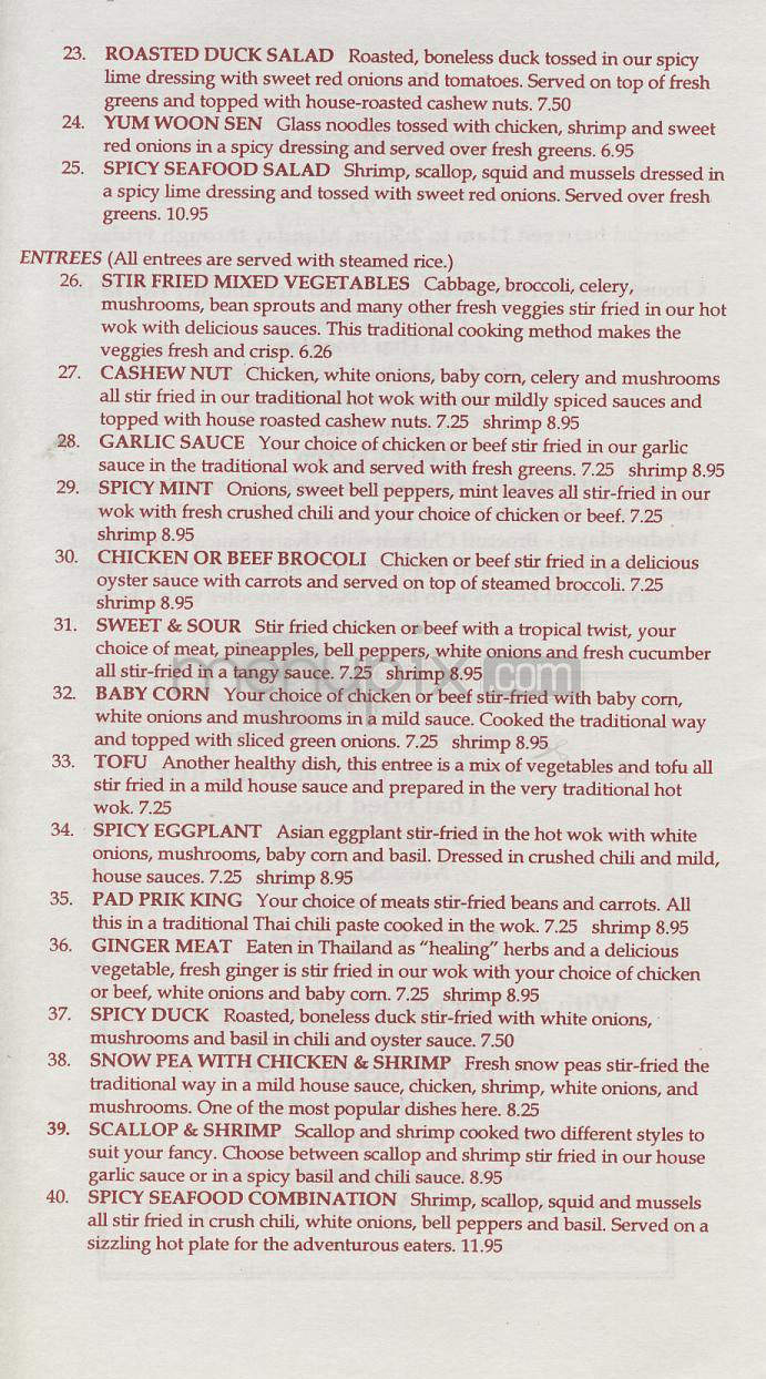 Thai 'N I - Encino, CA menu_pic