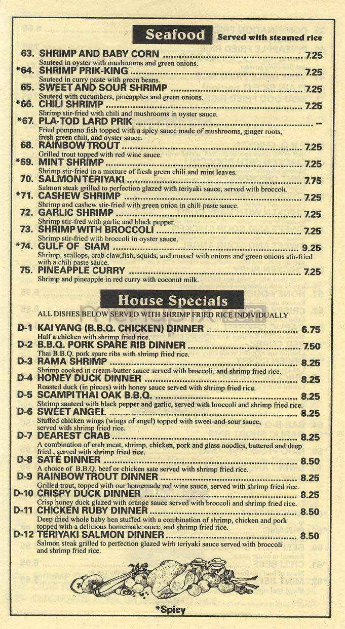 Thai Oak BBQ - Los Angeles, CA menu_pic