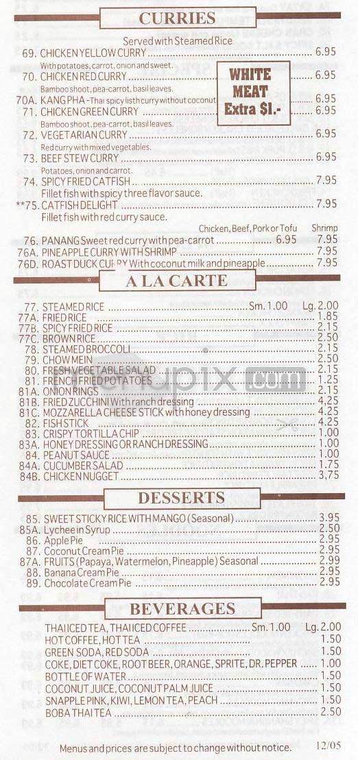 Thai Plate Express - Los Angeles, CA menu_pic