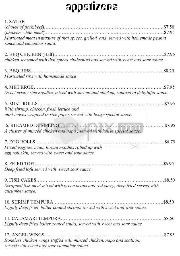 Thai House - Los Angeles, CA menu_pic