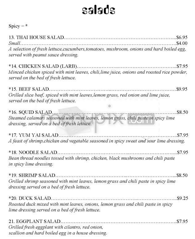 Thai House - Los Angeles, CA menu_pic