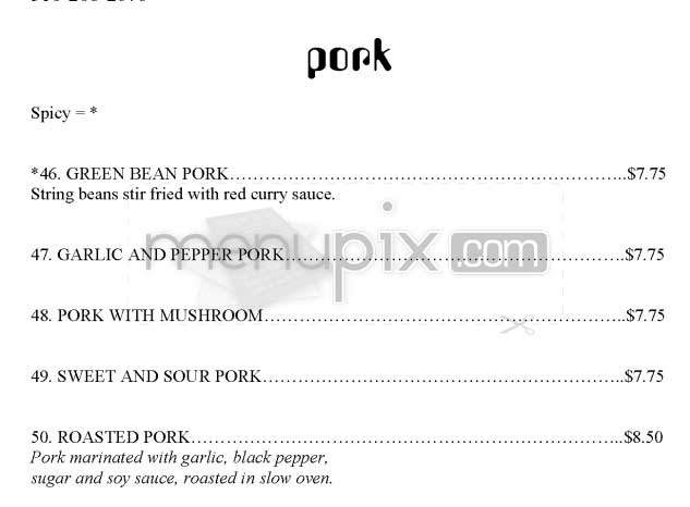 Thai House - Los Angeles, CA menu_pic