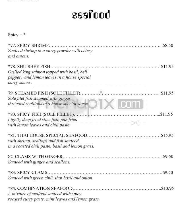 Thai House - Los Angeles, CA menu_pic