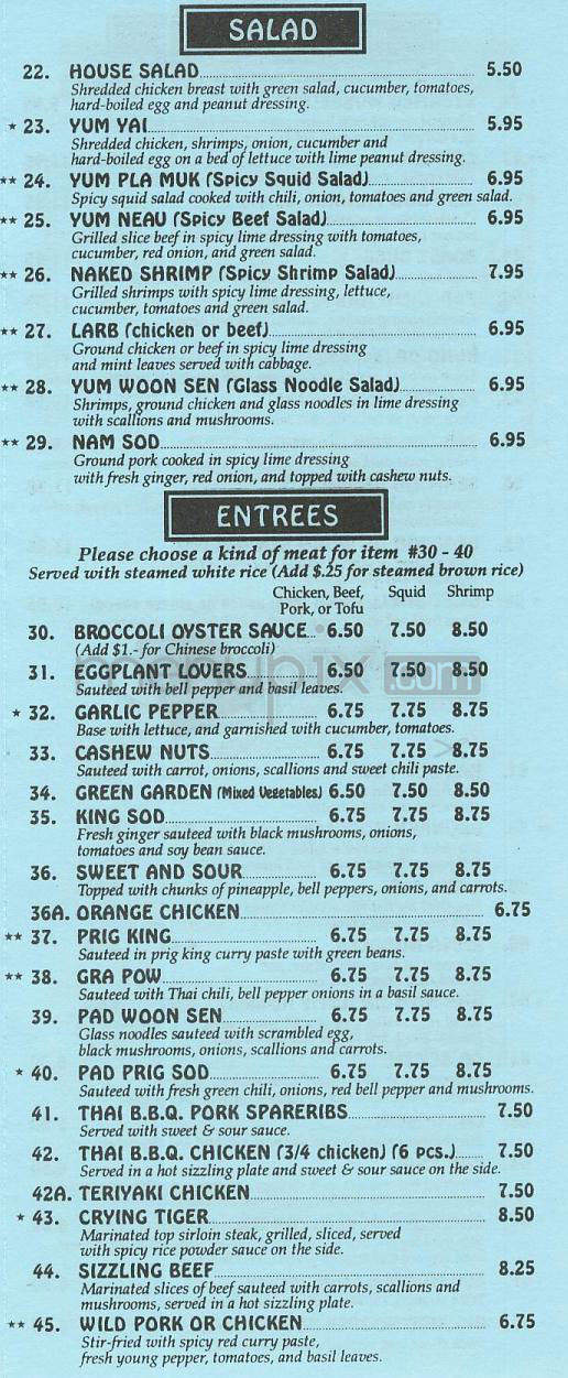 Thai In L.A. - Glendale, CA menu_pic