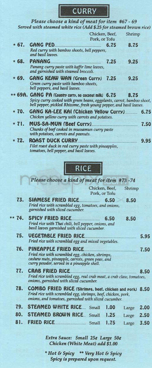 Thai In L.A. - Glendale, CA menu_pic