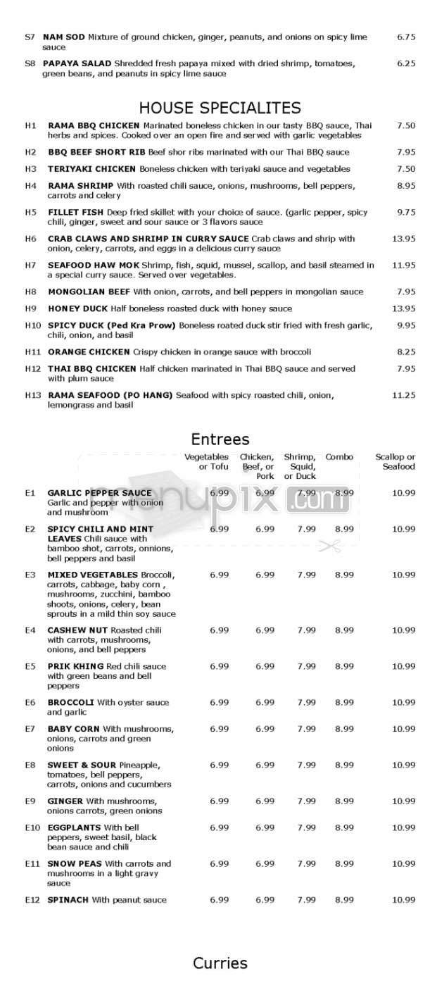 Thai Rama - Glendale, CA menu_pic