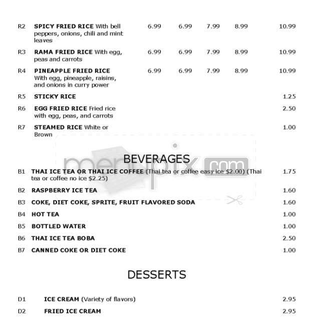 Thai Rama - Glendale, CA menu_pic
