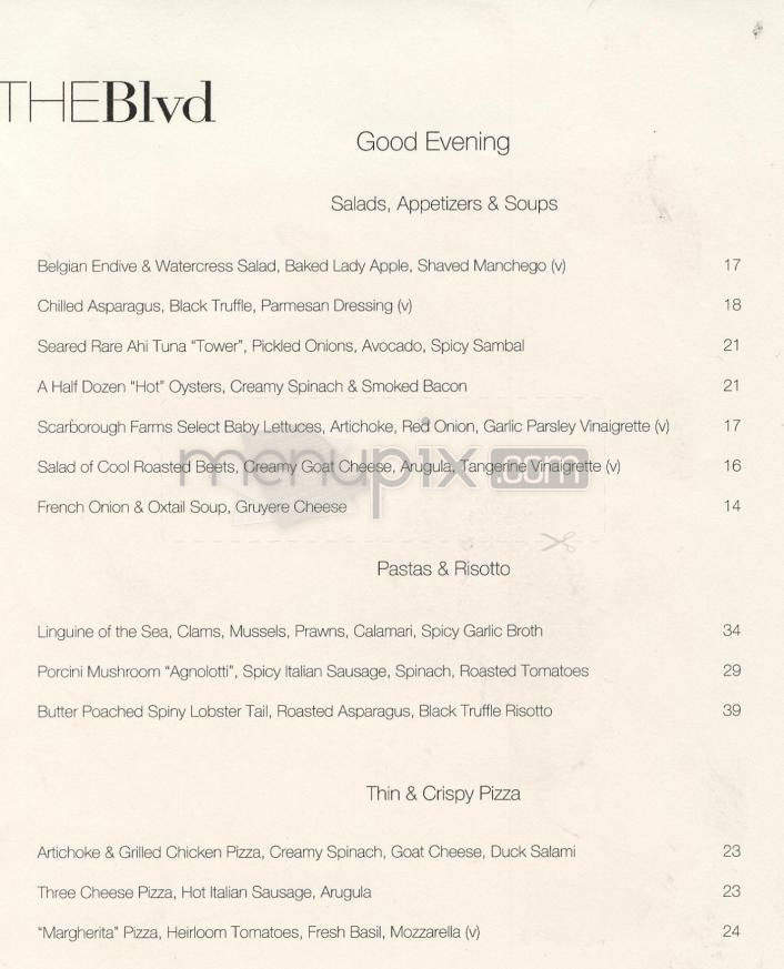 The BLVD (Beverly Wilshire) - Beverly Hills, CA menu_pic