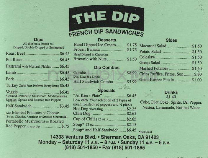 The Dip - French Dip Sandwiches - Sherman Oaks, CA menu_pic