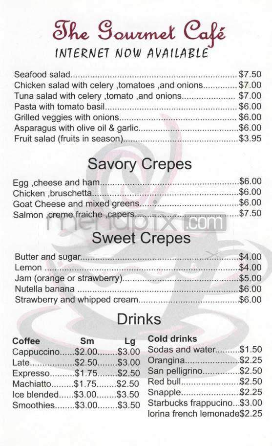 The Gourmet Cafe - Beverly Hills, CA menu_pic