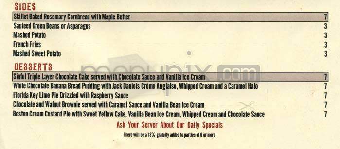 The Porch - House of blues - West Hollywood, CA menu_pic