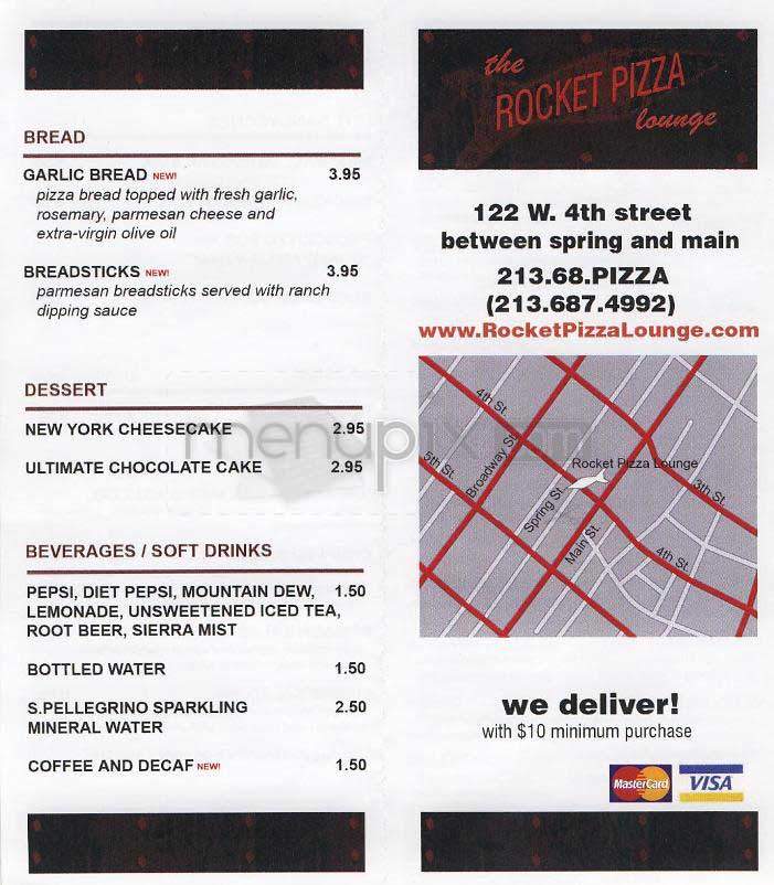 The Rocket Lounge - Los Angeles, CA menu_pic