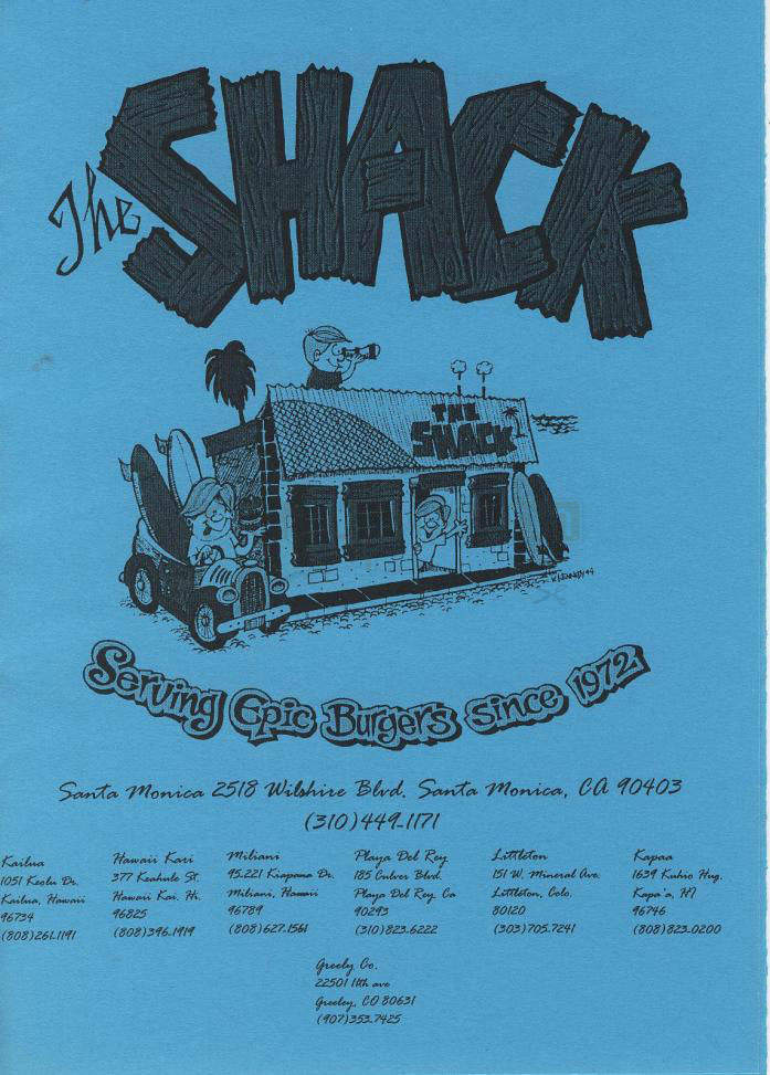 The Shack - Santa Monica, CA menu_pic