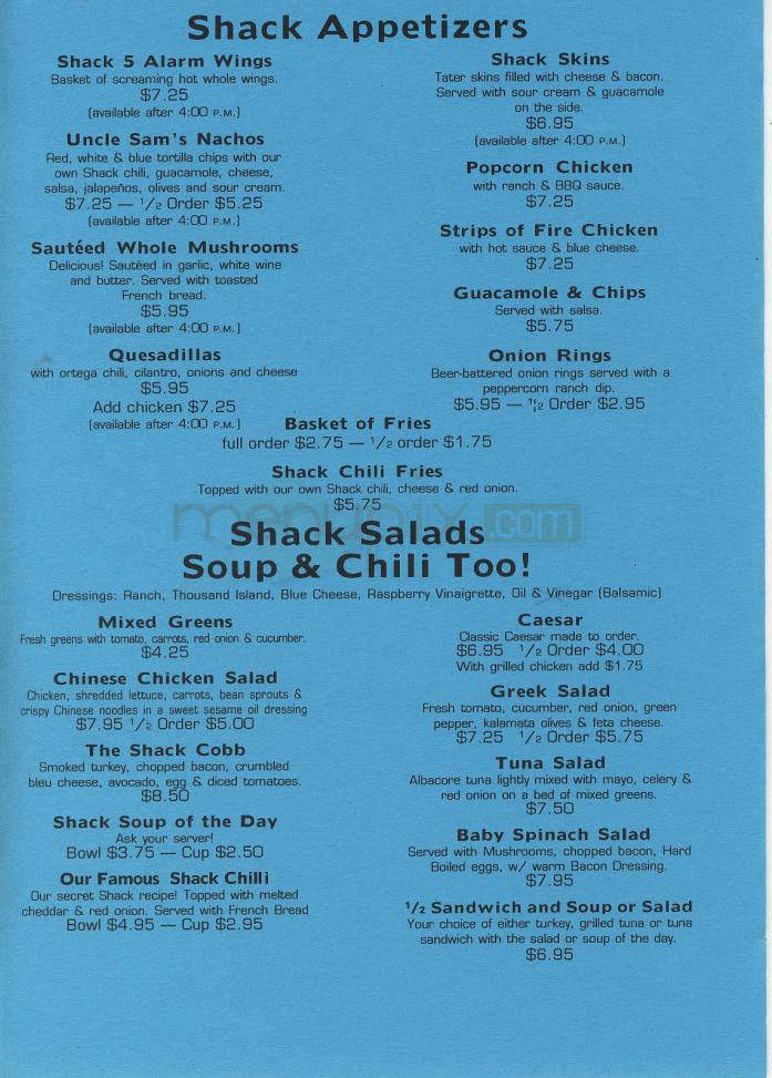 The Shack - Santa Monica, CA menu_pic
