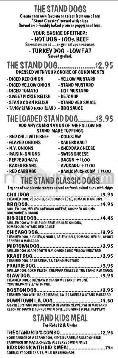 The Stand - Chino Hills, CA menu_pic