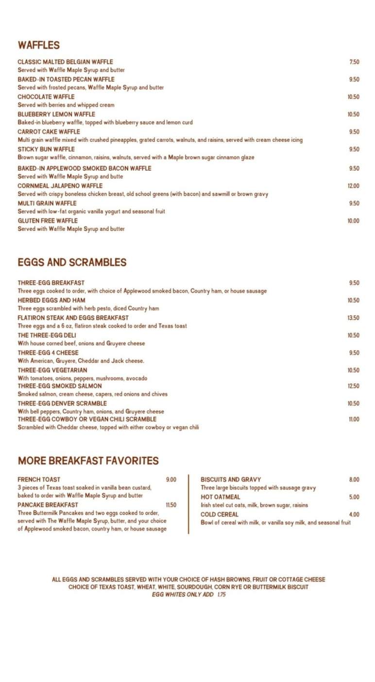 The Waffle - Los Angeles, CA menu_pic