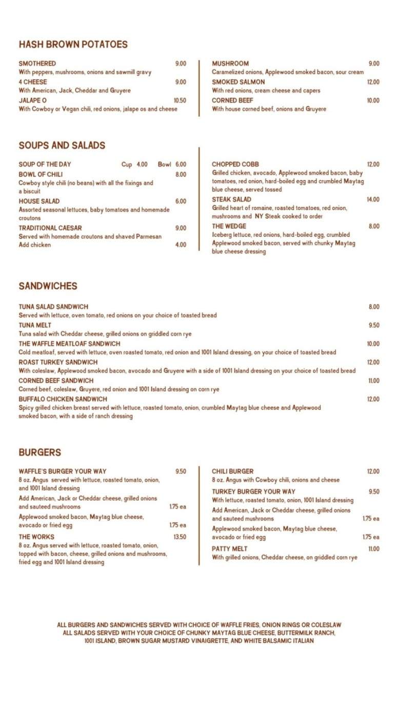 The Waffle - Los Angeles, CA menu_pic